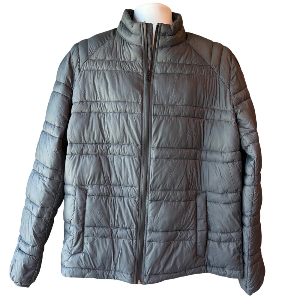 Michael Kors Packable Puffer‎ Jacket Gray Lightweight Travel Womens Sz Large NEW